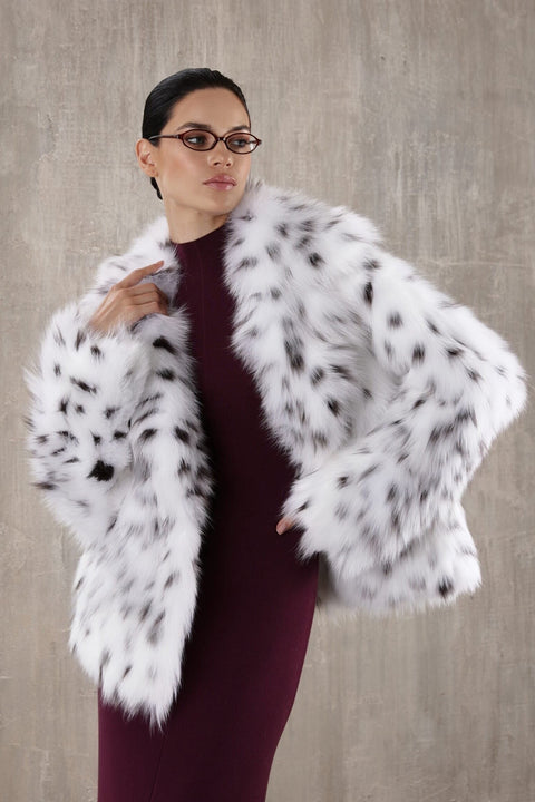 Cappotto corto in pelliccia di lince