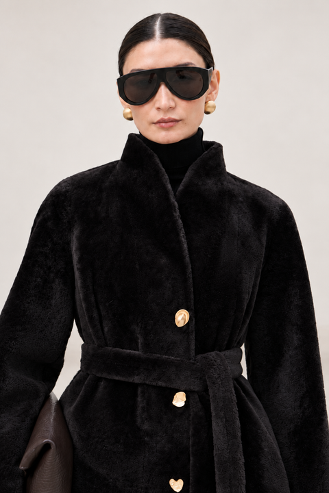 Chaqueta de piel de oveja merina