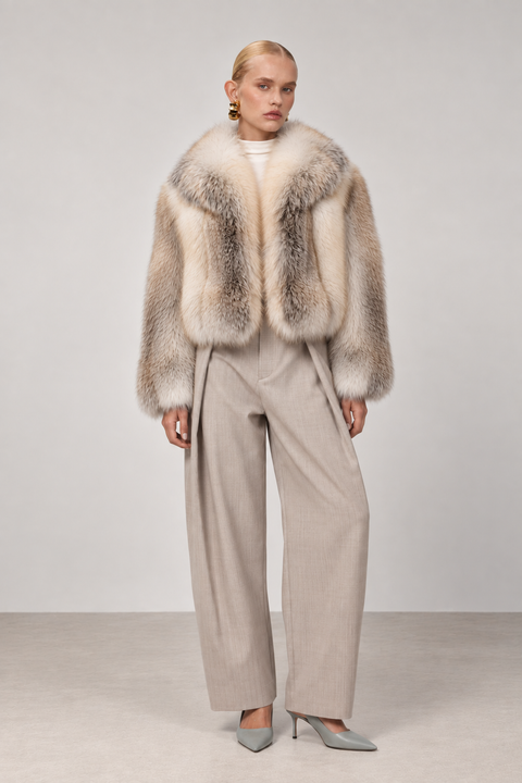 Manteau en fourrure de renard doré
