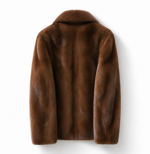 Men Brown Genuine Full Mink Jacket