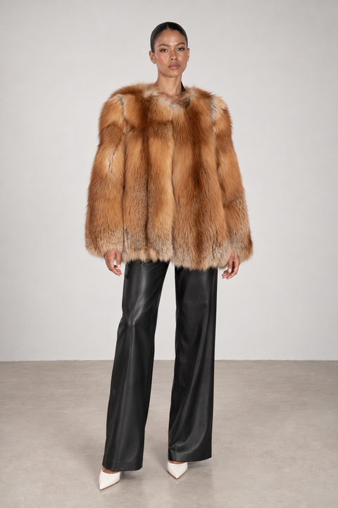 Cappotto in pelliccia di volpe rossa
