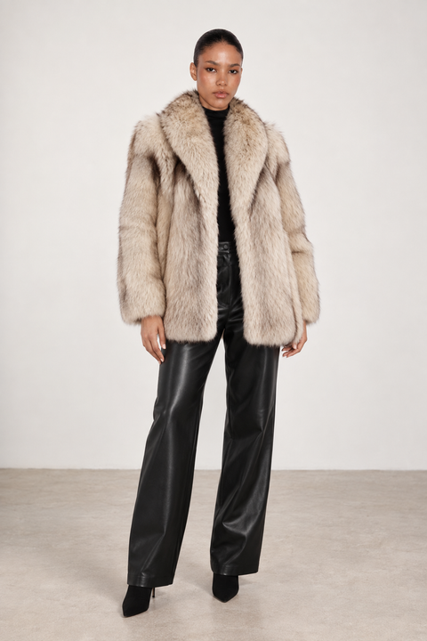 Cappotto in vera pelliccia di volpe