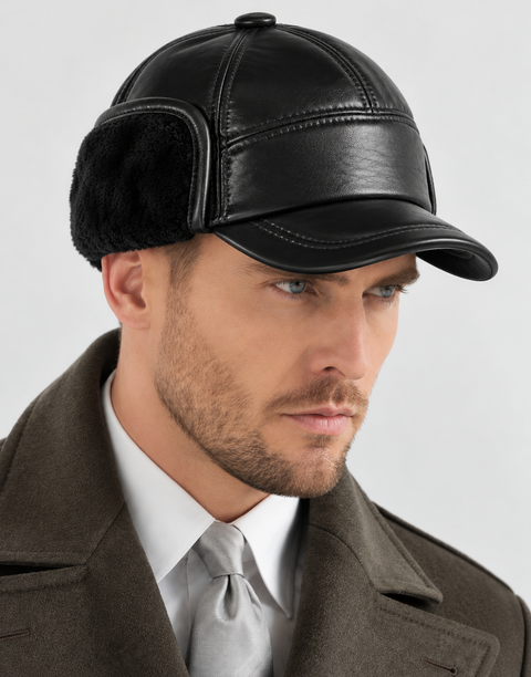 Cappello da uomo in vera pelle bovina