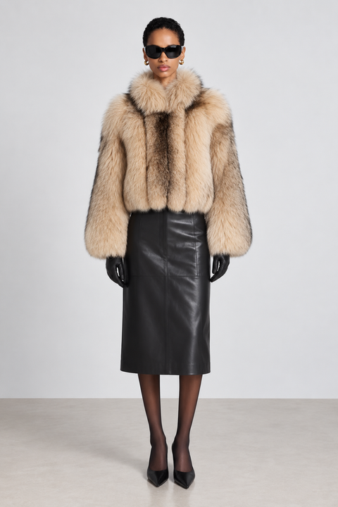 Cappotto corto in pelliccia di volpe
