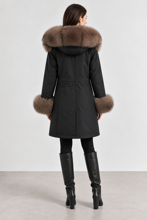 Parka doublée en fourrure de renard
