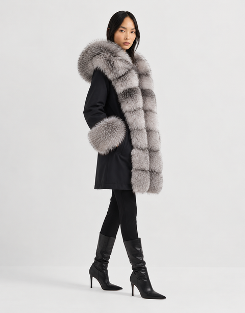 Lined Fox Fur Parka