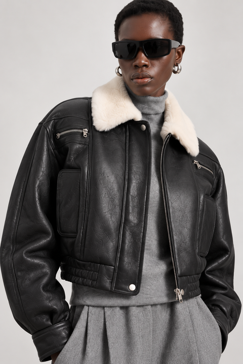 Giacca corta in shearling