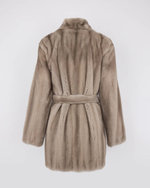 Genuine Mink Midi Coat