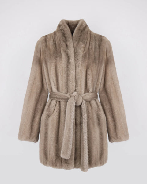 Genuine Mink Midi Coat