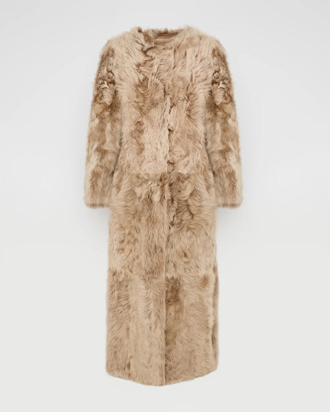 Long manteau en peau lainée de Toscane