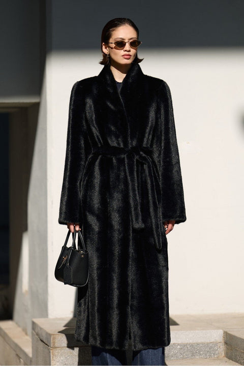 Black Faux Fur Coat