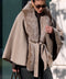Wool-Blend Cape with Fur