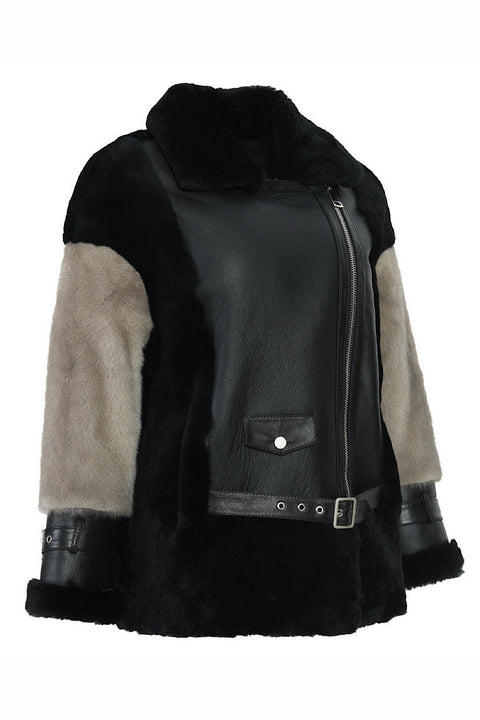 Lambskin Jacket with Mink Fur