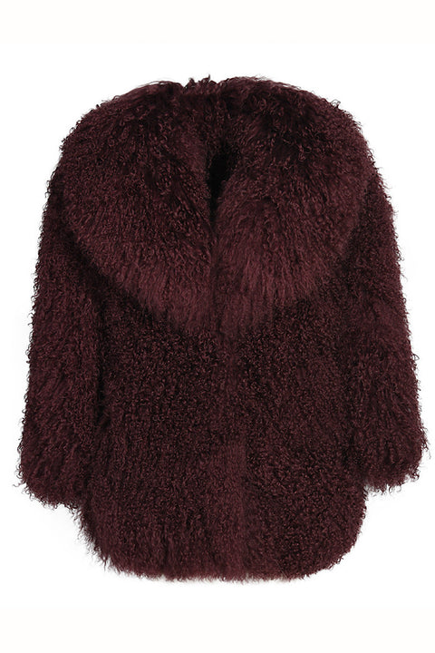 Nila Mongolian Coat Burgundy