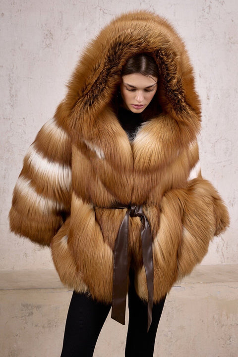 Hooded Fox Fur Cape