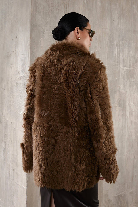 ADRIE Shearling Coat Chesnut