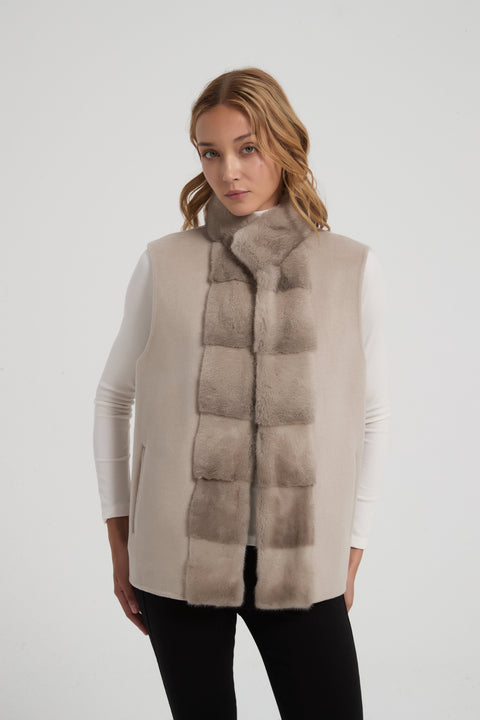 Chaqueta de cachemira convertible 2 en 1