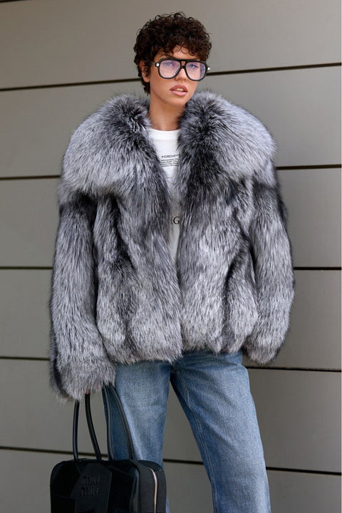 Silver Fox Fur Coat