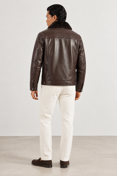 Lederjacke mit Minkfellfutter