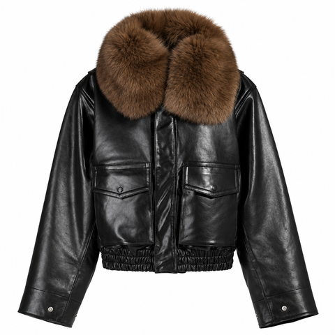 Leather Jacket with Fur
