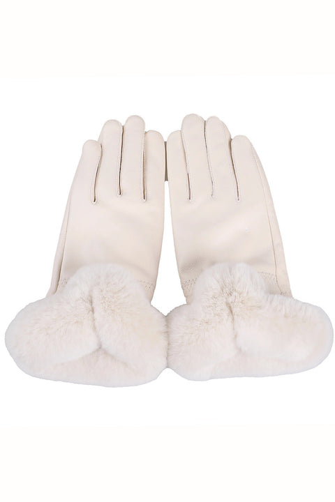 Leather Gloves with Fur