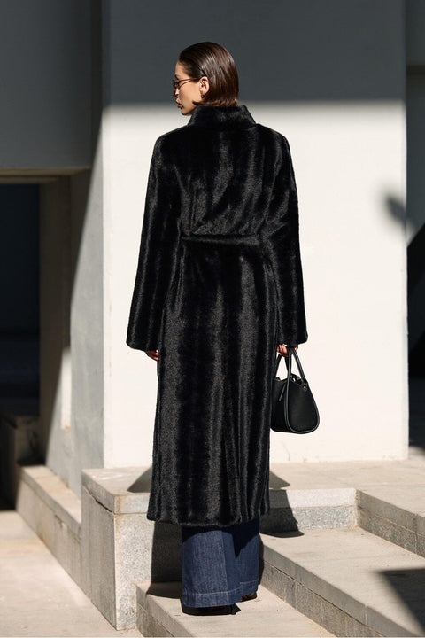 Black Faux Fur Coat