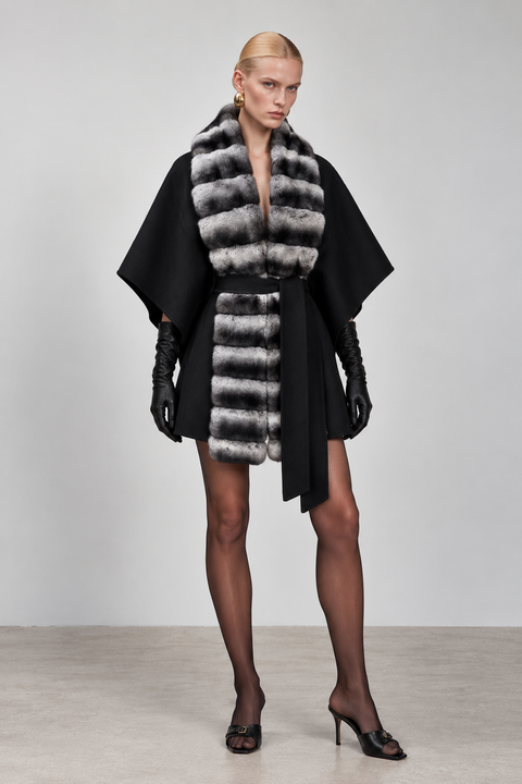 Cashmere Cape with Fur