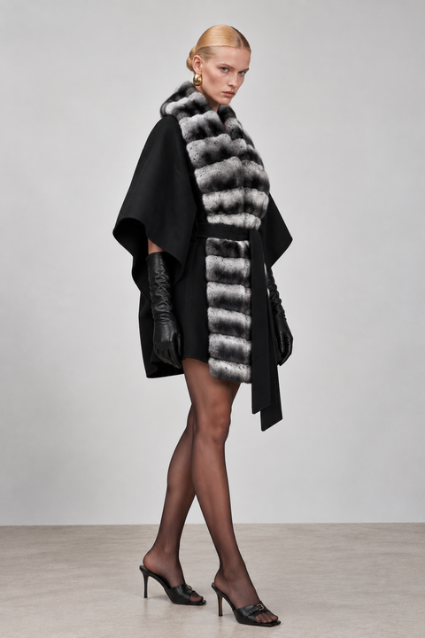 Cashmere Cape with Fur