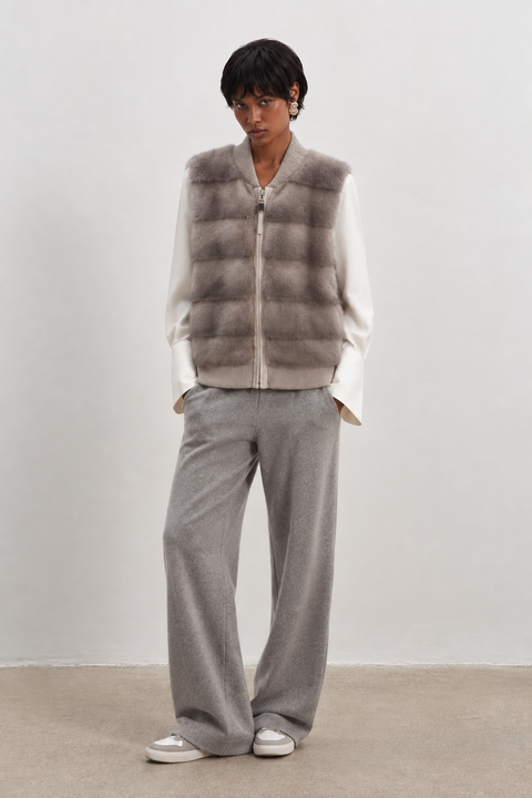 Sleeveless Mink Gilet