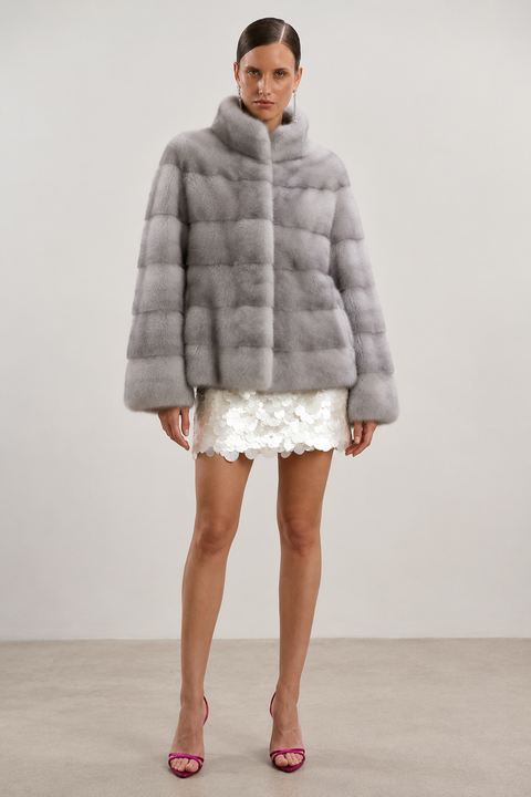 Grey Mink Fur Coat