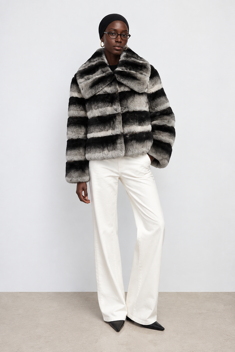 Cappotto in pelliccia di coniglio Rex