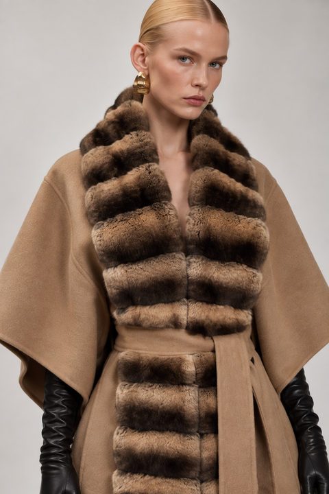 Cashmere Cape with Fur