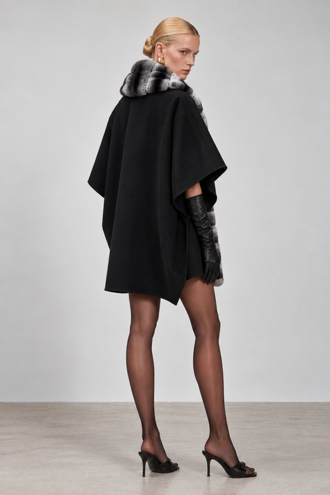 Cashmere Cape with Fur