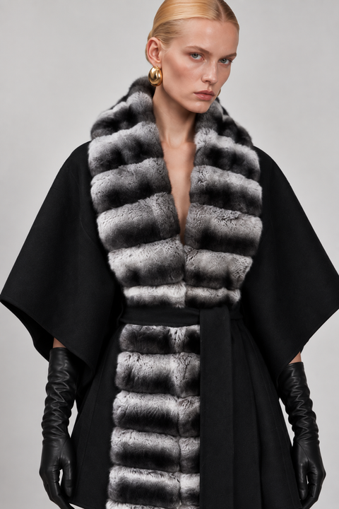 Cashmere Cape with Fur