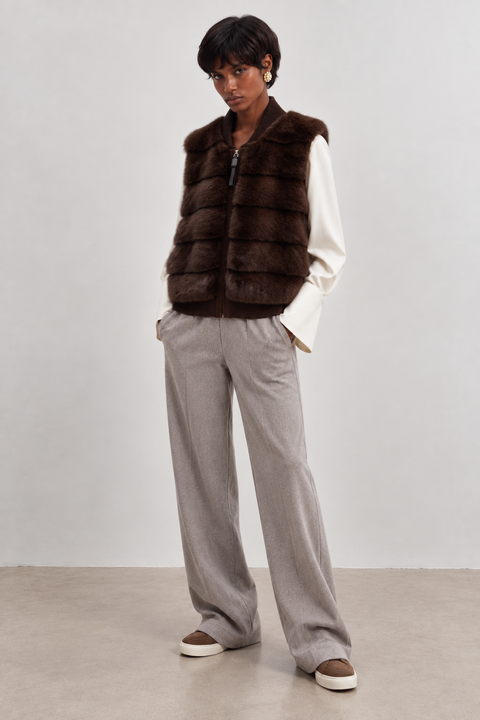 Sleeveless Mink Gilet