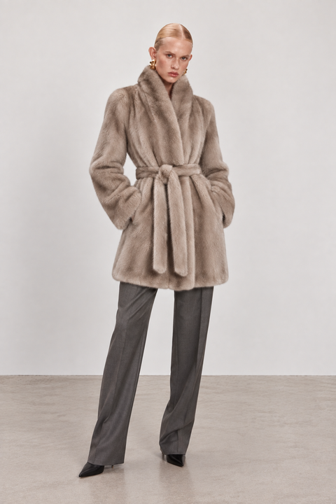 Genuine Mink Midi Coat