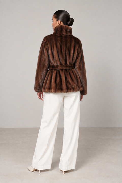 Belted Brown Mink Coat