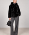 Hooded Black Mink Coat