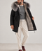Ανδρική μαύρη παρκά με γούνινη επένδυση