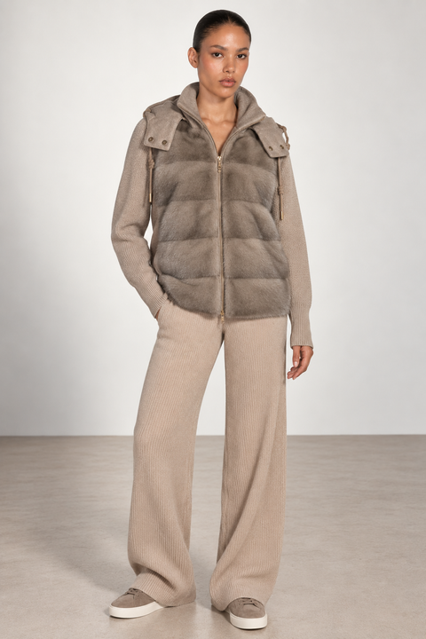 Hooded Cashmere and Mink Jacket
