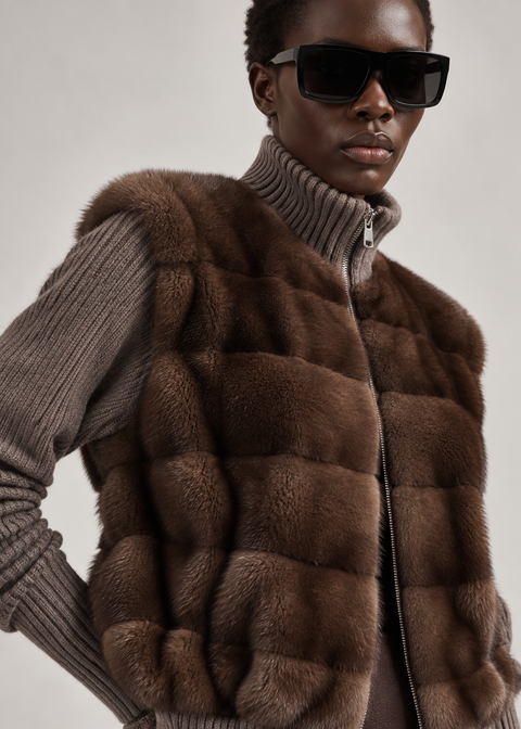 Kaschmirjacke mit Nerz