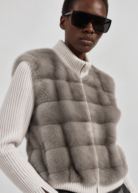 Kaschmirjacke mit Nerz