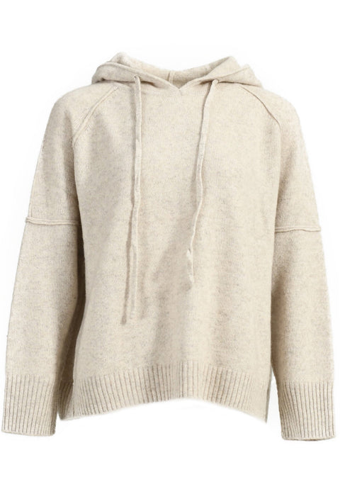 Soft cashmere hoodie with a relaxed fit, offering cozy warmth and effortless style in a minimalist design.