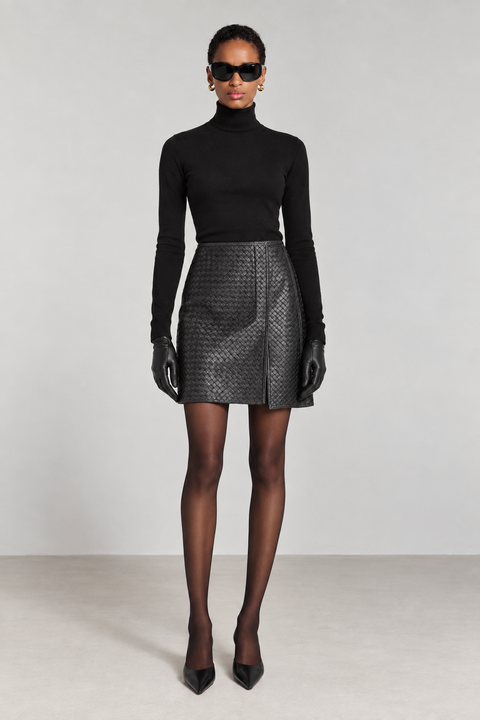 Jupe en cuir véritable