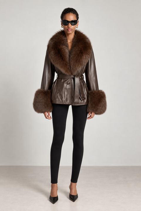 Allegra schwarze Lederjacke