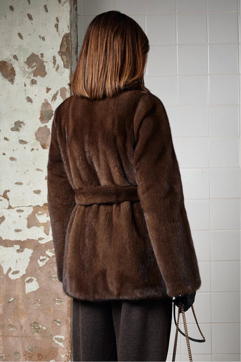 Belted Short Mink Coat