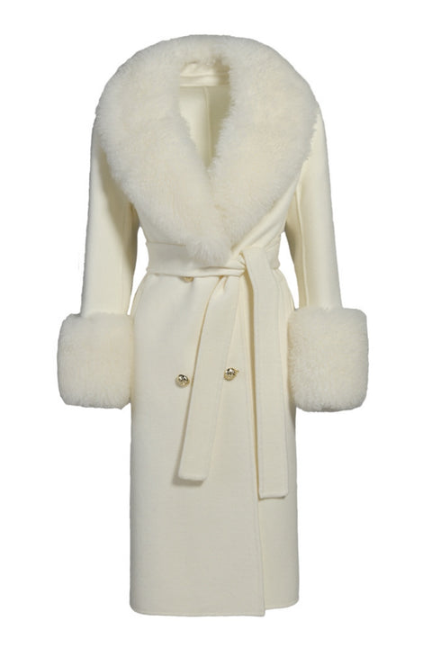 Cashmere Coat with Shearling
