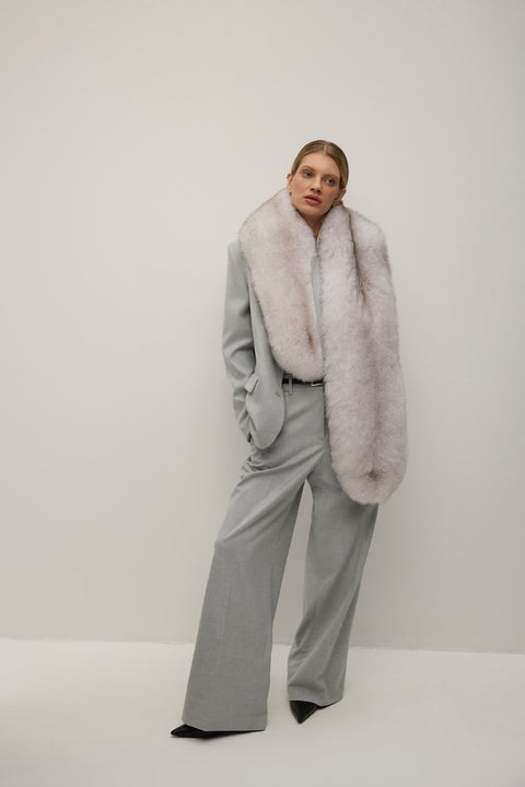 Natural White Fox Fur Scarf