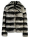 Rex Rabbit Coat featuring a stylish striped pattern and luxurious fur texture.