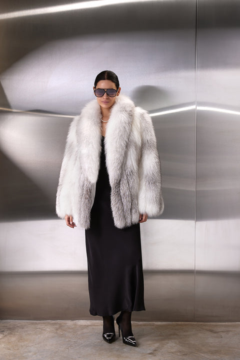 Artic White Fox Fur Coat